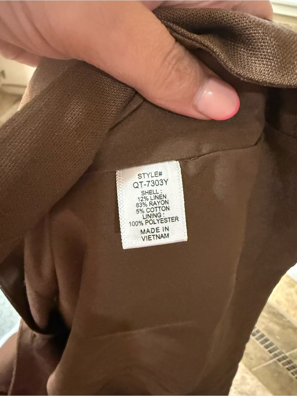 Zenana Chocolate Brown Button-Front Vest - Picture 3 of 3